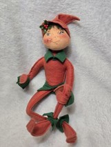 Vintage Annalee Knee Hugger Red Christmas Santa Pixie Elf Doll Large - $23.36