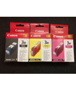 Lot of 3 Canon 3e Black, Yellow, Magenta Genuine New Sealed in Box - £10.99 GBP