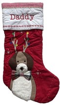 Pottery Barn Kids Quilted Dog w/ Antlers Christmas Stocking Monogrammed ... - £19.33 GBP