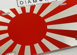Japanese Rising Sun Flag Car Tag Laser Engraved Metal Aluminum License Plate - £16.55 GBP