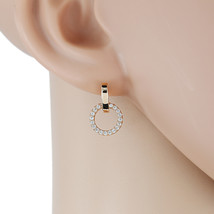 Rose Gold Tone Drop Earrings With Swarovski Style Crystals - $23.99