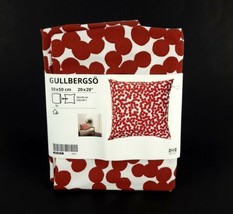 Ikea Gullbergso Outdoor Pillow Cushion Cover 20x20&quot; White Red Polka Dot New - £12.38 GBP