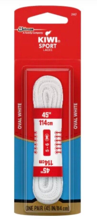 Kiwi Sport Shoe Laces, Flat White, 45&quot;, One Pair - $3.95