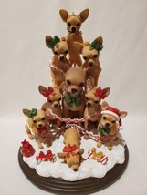 Danbury Mint The Chihuahua Family Christmas Tree Lighted Dog Figurine RARE - £276.97 GBP