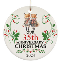 Our 35th Anniversary 2024 Ornament Gift 35 Years Christmas Cute Fox Couple Loved - £11.83 GBP