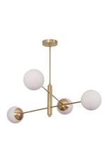 4 Light Globe Mid Century Black Brass Sputnik chandelier light Fixture D... - £286.57 GBP