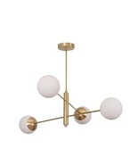 4 Light Globe Mid Century Black Brass Sputnik chandelier light Fixture D... - £287.76 GBP