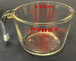 Pyrex 532 Glass Red Letters J Handle Measuring 4 Cup 1 Qt 32 oz 1000ml -... - $24.18