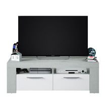 White Gloss and Grey TV Cabinet Entertainment Unit - $162.61