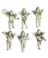 Vtg Italy Cherub Angel Ornament Set of 6 Musician Figures Resin 2.25” Wa... - $518.63 MXN