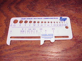 Boye Count 10 Plus Knitting Needle Gauge Tool, Used - $6.95