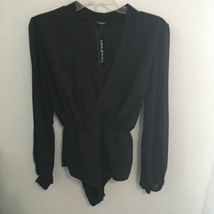 boohoo Chiffon Sleeve Black Bodysuit. Size 14. Brand New With Tag. - £22.67 GBP