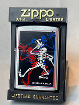 1996 Zippo Lighter The Grateful Dead Dancing Skeletons Sticker Sealed Unfired - £235.32 GBP