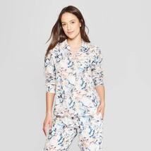 Women&#39;s Floral Print Simply Cool Long Sleeve Button-Up Shirt - Stars Above - SM - £11.79 GBP