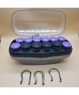 Conair Heat Waves Hot Rollers 12 Jumbo Hair Curlers 11 Clips Pageant Wed... - $22.97