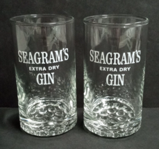 Seagram’s Extra Dry Gin Clear Glass Tumbler 4.5” Bubble Bottom Glasses (... - $19.99