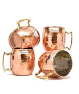Set of 4 - Prisha India Craft ® Copper Mug for Moscow Mules 560 ML / 18 ... - £16.95 GBP