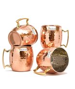 Set of 4 - Prisha India Craft ® Copper Mug for Moscow Mules 560 ML / 18 ... - £17.02 GBP