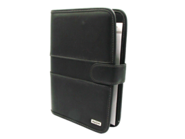 Franklin Covey Day One Planner Organizer Sim Leather Ring Binder Black Snap Lock - £22.68 GBP