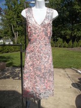 Nwt T. Tahari Gorgeous Peach&amp;Gray Lace Dress 8 $178 - £59.24 GBP