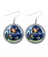 Seattle SEAHAWKS GIRL Bottlecap Unique Earrings  - $7.75