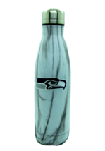 Seattle Seahawks NFL Marble Hot Cold Stainless Steel Water Beverage Bottle 17 oz - £29.17 GBP
