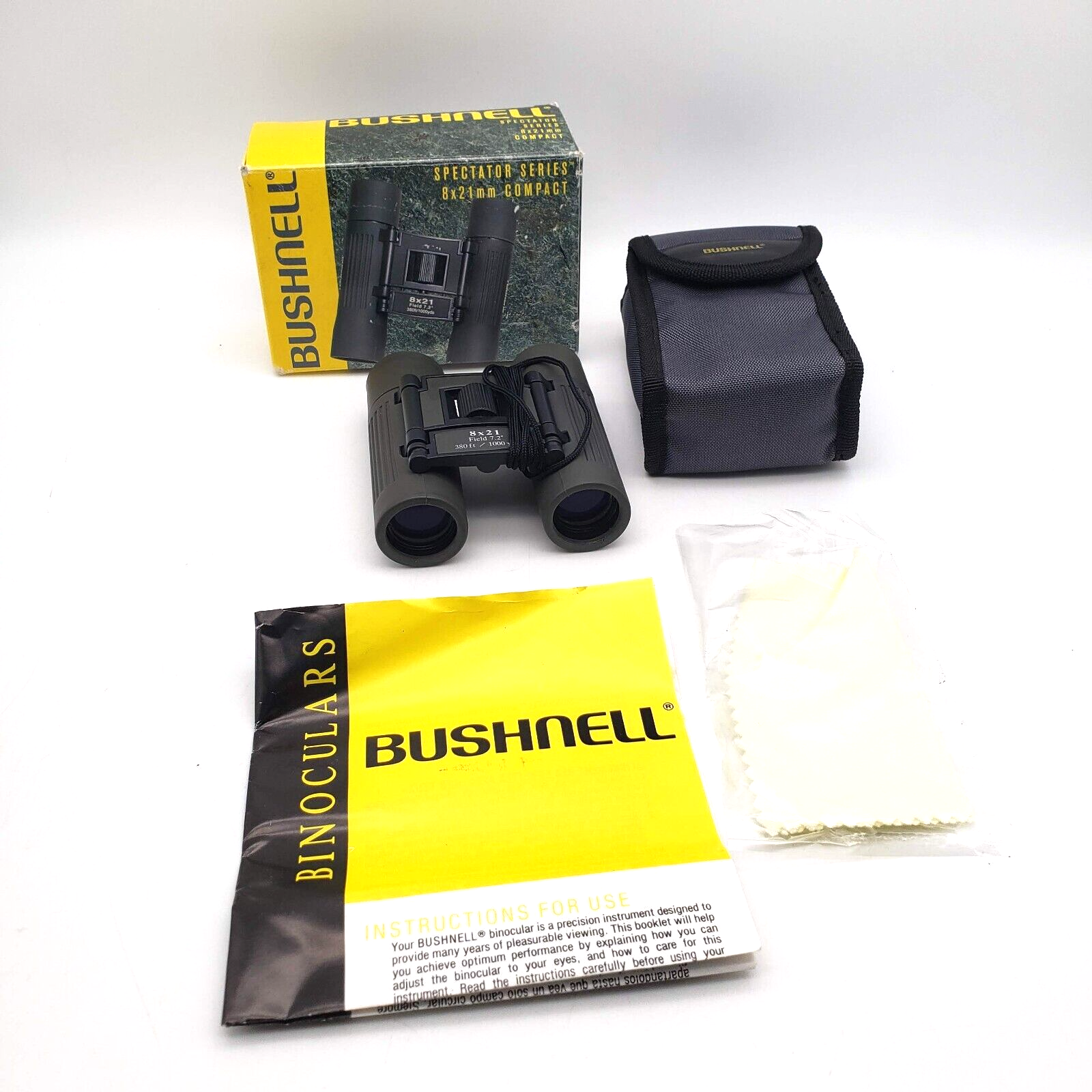 Primary image for Vintage BUSHNELL Spectator Series 8 x 21 mm Compact Binoculars w/ Case (13-8262)