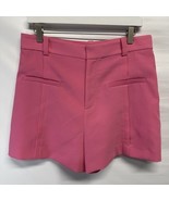 Zara Hot Pink HIgh Waisted Dress Shorts Knit Stretch Size Large - $29.84 CAD