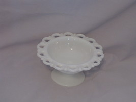 White Milk Glass Compote/Candy Dish/Planter - £10.35 GBP