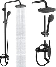 Heyalan Matte Black Exposed Shower Fixture 3 Function Brass Bathroom Shower - $181.92