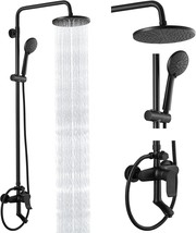 Heyalan Matte Black Exposed Shower Fixture 3 Function Brass Bathroom Shower - £142.09 GBP