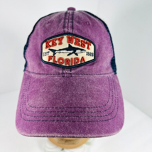 Key West Florida Purple Shark Mesh Baseball Hat Cap 3D Embroidered - £19.54 GBP