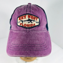 Key West Florida Purple Shark Mesh Baseball Hat Cap 3D Embroidered - £19.80 GBP