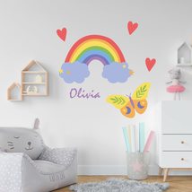 Boho Colorful Rainbow with Butterfly Wall Stickers for Teen Girl - Color... - $99.00
