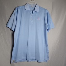 Peter Millar Adios Golf Club Men&#39;s Baby Blue Short Sleeve Polo Shirt Size L - £22.89 GBP