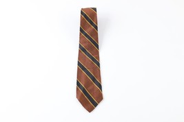 Vtg 50s 60s Rockabilly Distressed Silk Striped Color Block Neck Tie Dres... - $19.75
