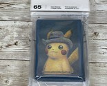 Pokemon Center x Van Gogh Museum Pikachu Grey Felt Hat 65 Card Sleeves Pack - $26.68