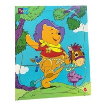 Vintage 1998 Mattel Wood Frame Tray Puzzle Winnie The Pooh Cowboy Pooh On Horse - $8.00