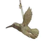 Silver Tree NWT Glittered  Plastic Hummingbird Christmas Ornament  Gold 5 in - £7.11 GBP