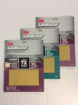 3M Pro SandBlaster Sandpaper ~ 60, 100, &amp; 150 Grit ~ No-Slip Grip Backing - £19.29 GBP