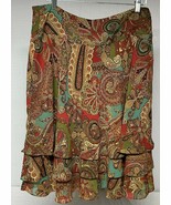 Lauren Ralph Lauren Women&#39;s Red Paisley Tiered Skirt Size 12 Whimsigoth ... - $511.08 MXN