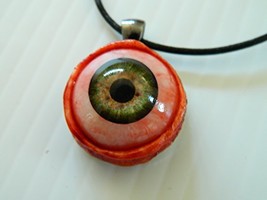 Realistic Human/Zombie Eye Pendant for Halloween, Cos Play (Gray 26mm) - £12.98 GBP