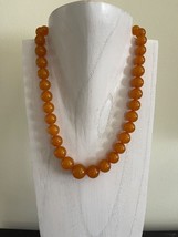 Vintage Graduated Genuine Natural Amber 44 Beads Necklace 73 Grams - £1,184.31 GBP