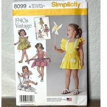 Simplicity Sewing Pattern 8099 A 1940s Vintage Girls Playsuit Dress Uncu... - $9.26