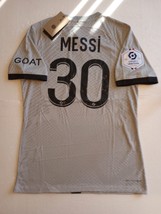 Lionel Messi PSG Paris Saint Germain Match Slim Gray Away Soccer Jersey 2022-23 - £89.31 GBP