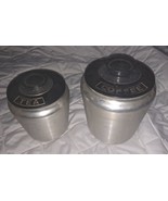 Vintage Aluminum Coffee And Tea Canisters - £29.42 GBP