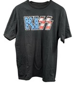 KISS Rock N Roll Band T-Shirt Men Med USA American Flag Logo Patriotic G... - £16.06 GBP