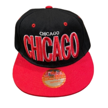 Chicago Snapback Hat Cap One Size New League Red Black Embroidered - £11.17 GBP