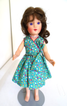 Modern Mary Hoyer Vinyl in Tagged Blue Flower Wrap Around Dress for 13&quot; Doll - £74.72 GBP