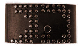 Joe&#39;s J EAN S Leather Studded Logo Cuff Wristband Rocker Bracelet Brown - £5.53 GBP
